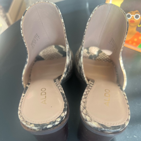 ALDO Snakeskin Print Open Toe Mule/Heel - Picture 7 of 10
